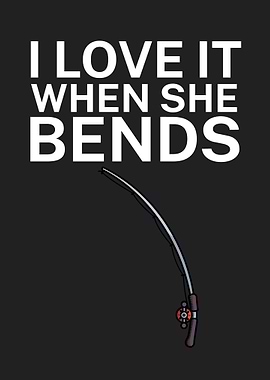 Fishing she bends