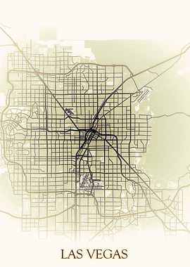 Las Vegas Monochrome Map
