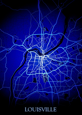 Louisville Blue Map