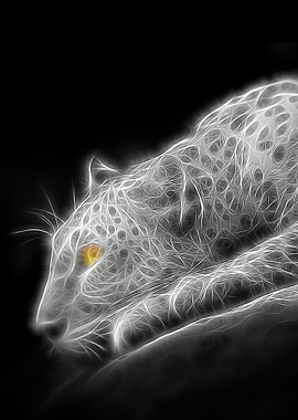 cheetah fractal white grey