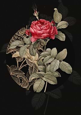 Red Gallic Rose Flowers