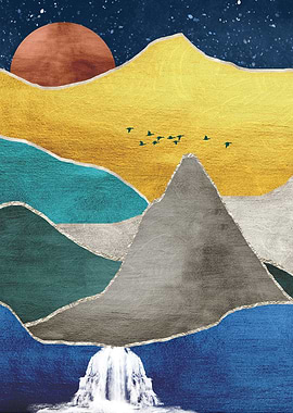 Gold Mountain Illustration