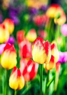 Yellow Red Tulip Flower