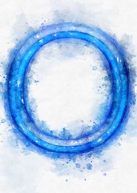 O letter watercolor