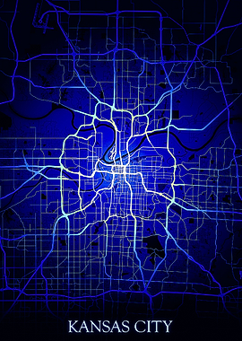 Kansas Blue Map