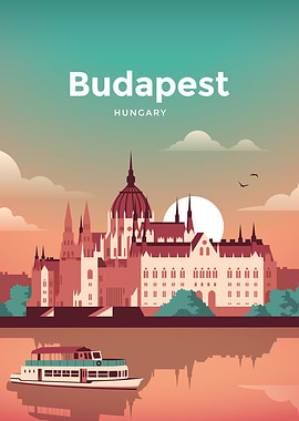 Budapest Travel Poster