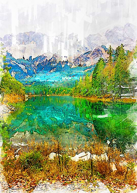 Abstract Scenic Lake