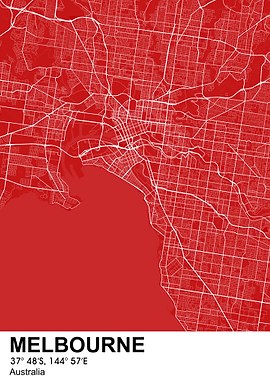 melbourne color city map