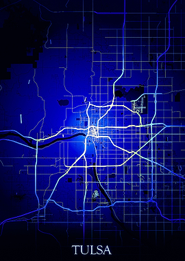 Tulsa Blue Map