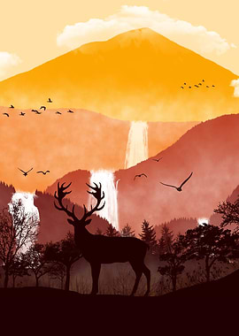 Sillhouette of Deer