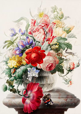 Flowers in a glass vase