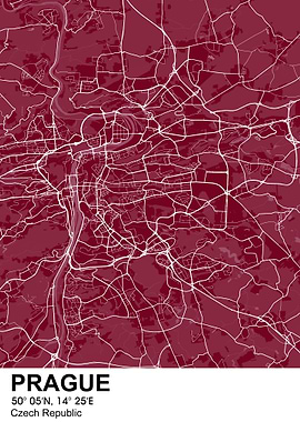 prague color city map