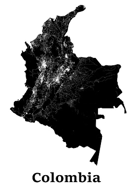 Colombia map art