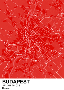 budapest color city map