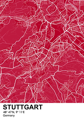 stuttgart color city map