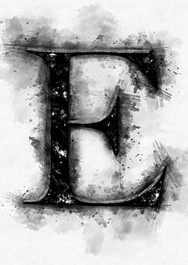 e letter watercolor