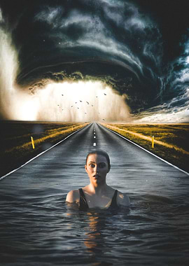 Tornado Girl Swim on Road