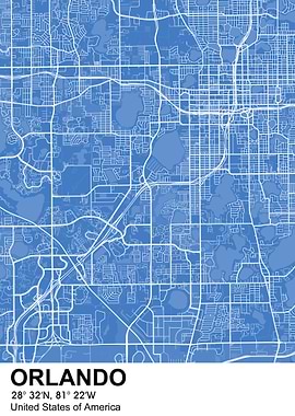 orlando color city map