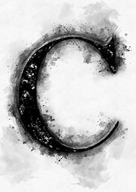 c letter watercolor