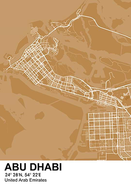ABU DHABI color city map