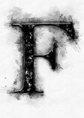 f letter watercolor