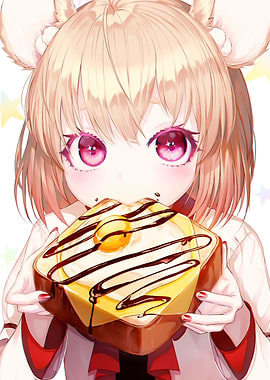 Anime Cute Girls Bunny Eat