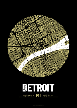 Detroit City Map Design