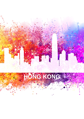 hong kong color cityscape