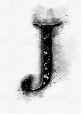 j letter watercolor