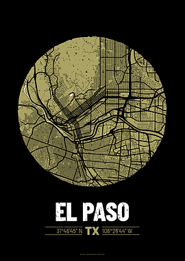 El Paso City Map Design