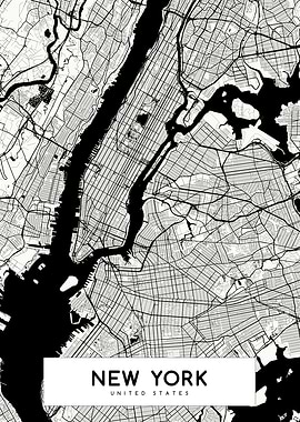 New York map white