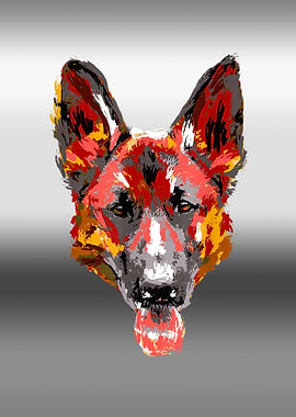 German Shepherd Painting