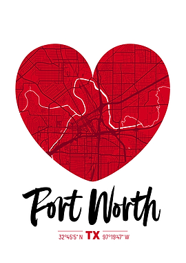 Fort Worth City Map Design