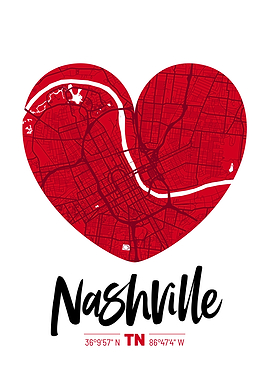 Nashville City Map Design