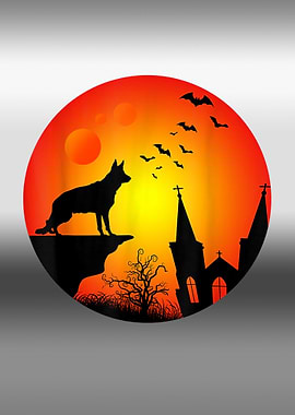 German Shepherd Painting