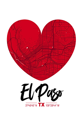 El Paso City Map Design