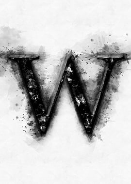 w letter watercolor