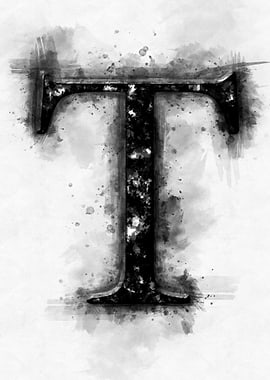 t letter watercolor
