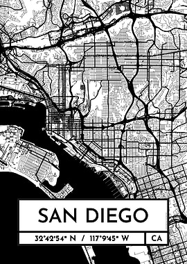 San Diego City Map Design