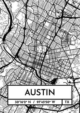 Austin City Map Design