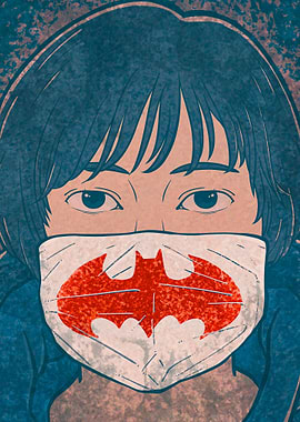 The girl wear mask covid19