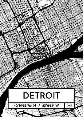 Detroit City Map Design