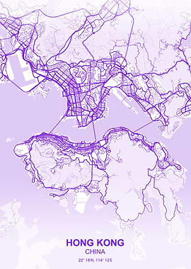 hong kong pastel map
