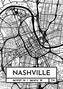 Nashville City Map Design