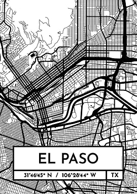 El Paso City Map Design
