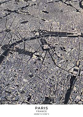 Paris 3D City Map