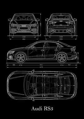 Audi RS3 2017 Blueprint