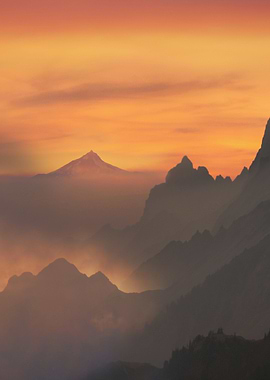 Mountains Sunset Scenery