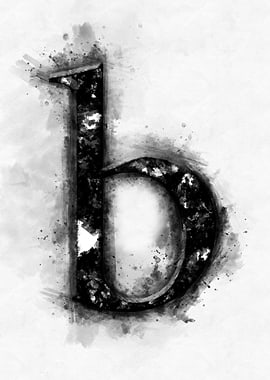 b small letter watercolor