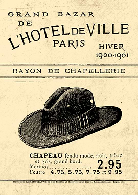 CHAPEAU FENDU 1900